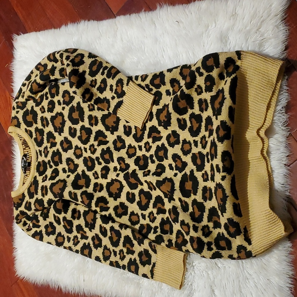 Leopard print sweater dress